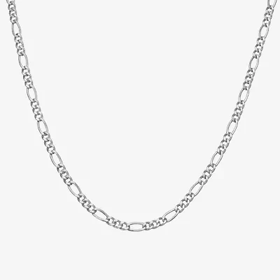 Sterling Silver 18 - 24 Inch Hollow Figaro Chain Necklace