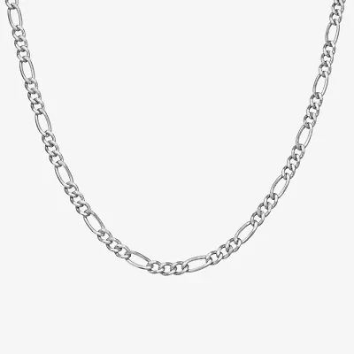 Made Italy Womens Sterling Silver 18 Inch Figaro Chain Necklace