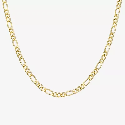 Made Italy Womens 14K Gold Over Silver 18 Inch Figaro Chain Necklace