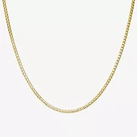 Made In Italy Womens 14K Gold Over Silver 18 Inch Box Chain Necklace