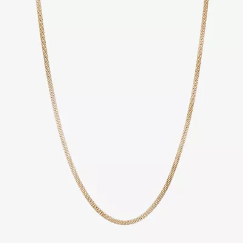 Made In Italy Womens 14K Gold Over Silver 18 Inch Popcorn Chain Necklace