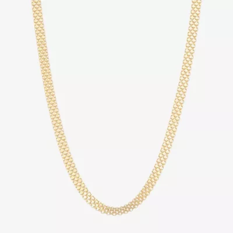Made Italy Womens 14K Gold Over Silver 18 Inch Link Chain Necklace