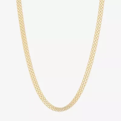 Made Italy Womens 14K Gold Over Silver 18 Inch Link Chain Necklace