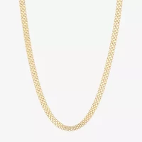 Made Italy Womens 14K Gold Over Silver 18 Inch Link Chain Necklace