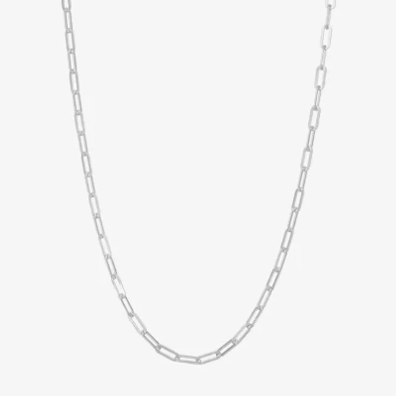 Made Italy Womens Sterling Silver 18 Inch Link Necklace