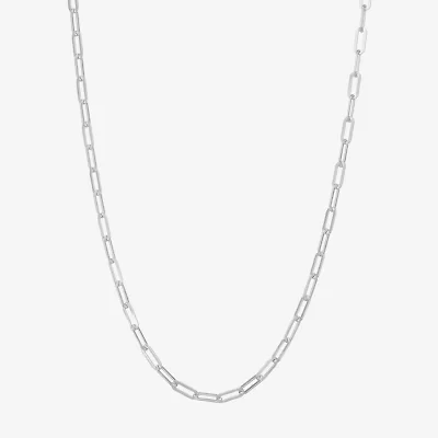 Made Italy Womens Sterling Silver 18 Inch Link Necklace