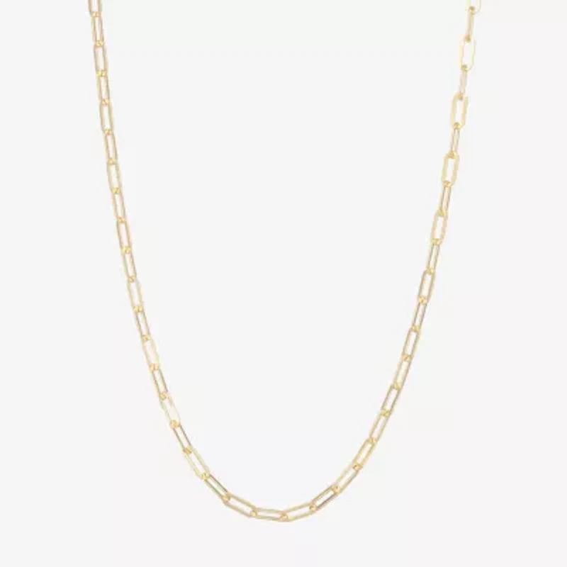 Made Italy Womens 14K Gold Over Silver 18 Inch Link Necklace