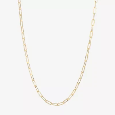 Made Italy Womens 14K Gold Over Silver 18 Inch Link Necklace