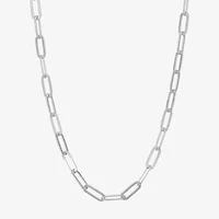 Made Italy Womens Sterling Silver 18 Inch Link Necklace