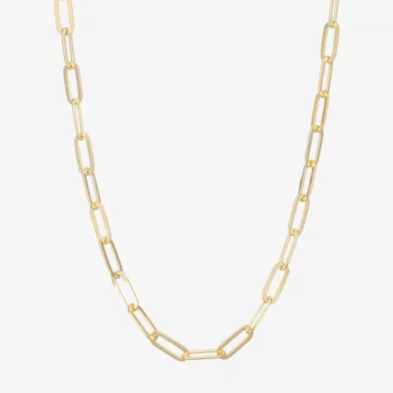 Made Italy Womens 14K Gold Over Silver 18 Inch Link Necklace