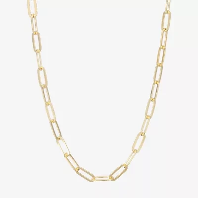 Made Italy Womens 14K Gold Over Silver 18 Inch Link Necklace