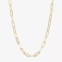 Made Italy Womens 14K Gold Over Silver 18 Inch Link Necklace
