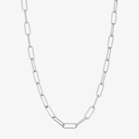 Made In Italy Womens Sterling Silver 18 Inch Link Necklace