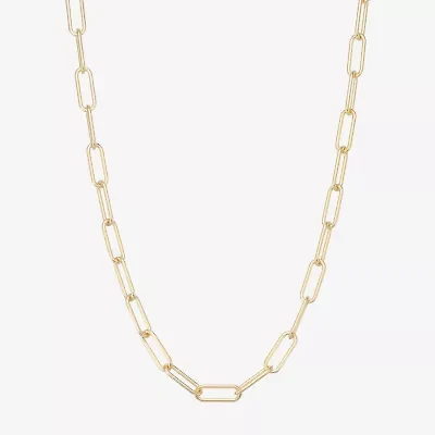 Made Italy Womens 14K Gold Over Silver 18 Inch Link Necklace