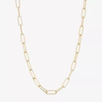 Made Italy Womens 14K Gold Over Silver 18 Inch Link Necklace