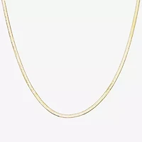 Made In Italy Womens 14K Gold Over Silver 18 Inch Herringbone Chain Necklace