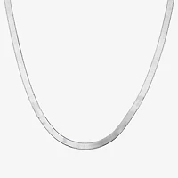 Made In Italy Sterling Silver 18 - 24 Inch Solid Herringbone Chain Necklace