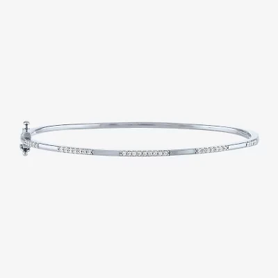 Diamond Addiction 1/4 CT. T.W. Genuine White Diamond Bangle Bracelet in Sterling Silver