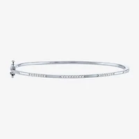 Diamond Addiction 1/4 CT. T.W. Genuine White Diamond Bangle Bracelet in Sterling Silver