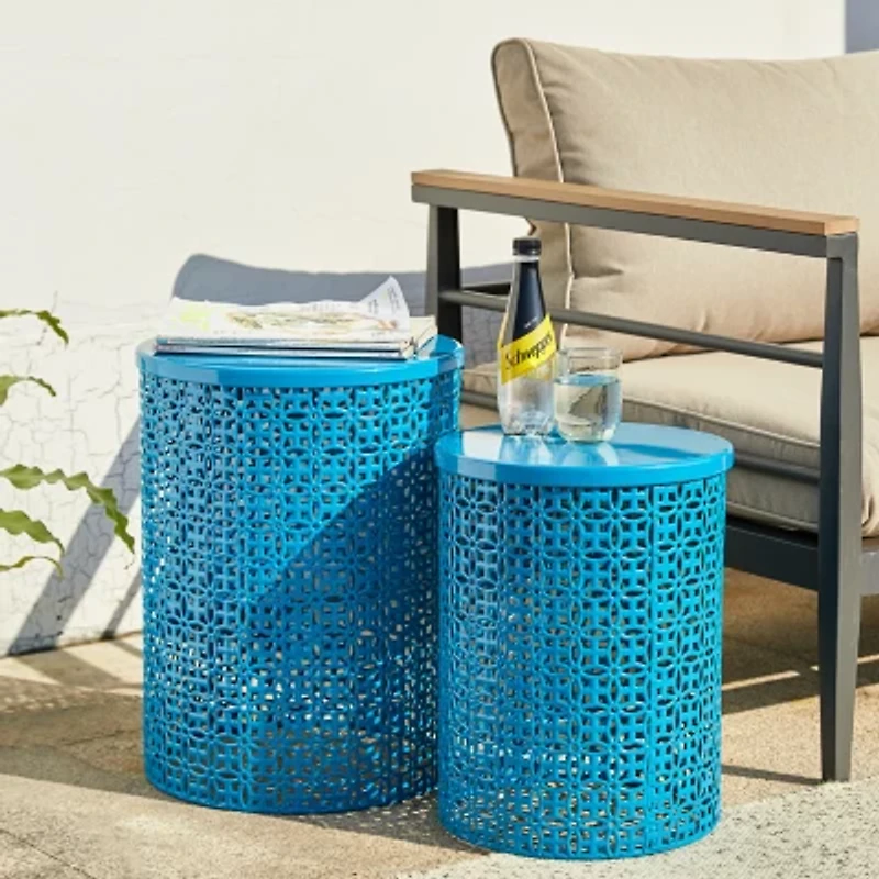 Glitzhome Set Of 2 Metal Planter Stands