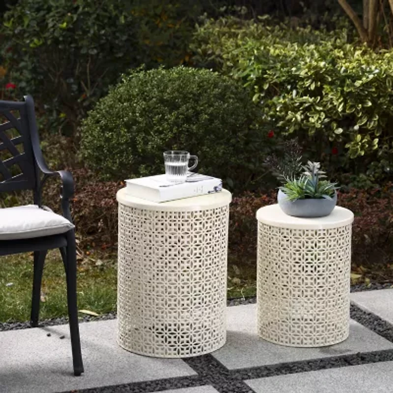 Glitzhome Set Of 2 Metal Planter Stands