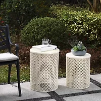 Glitzhome Set Of 2 Metal Planter Stands