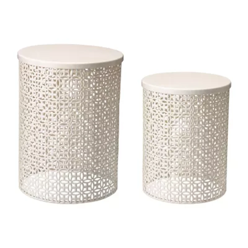 Glitzhome Set Of 2 Metal Planter Stands