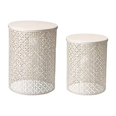 Glitzhome Set Of 2 Metal Planter Stands