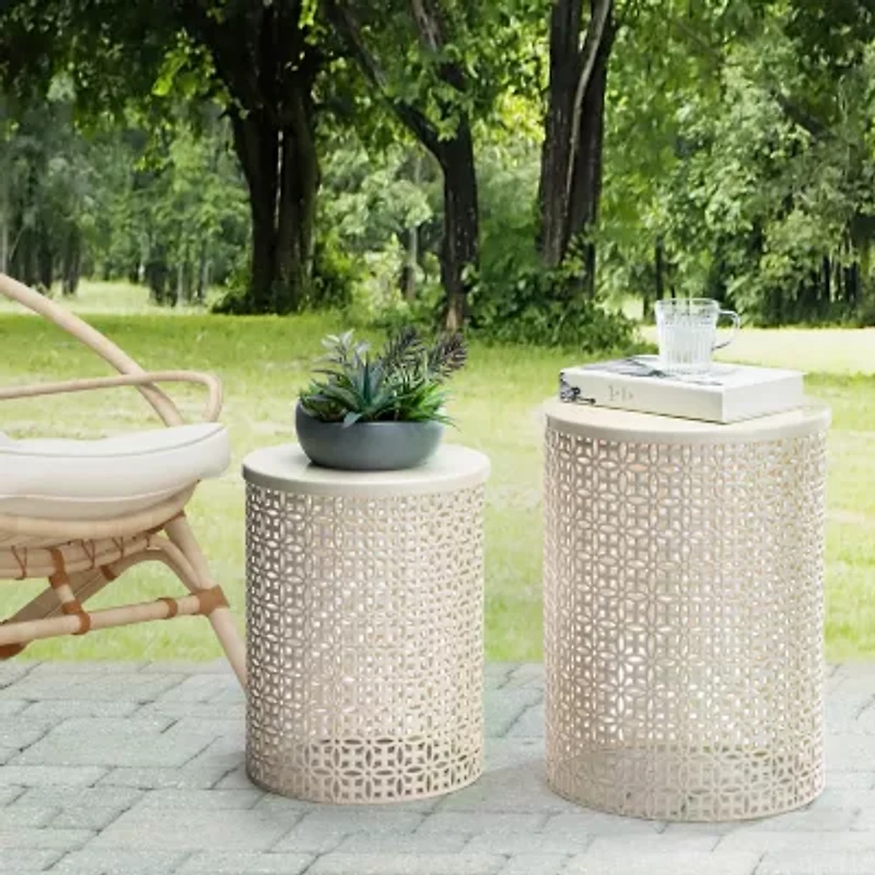 Glitzhome Set Of 2 Metal Planter Stands