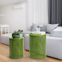Glitzhome Set Of 2 Metal Planter Stands