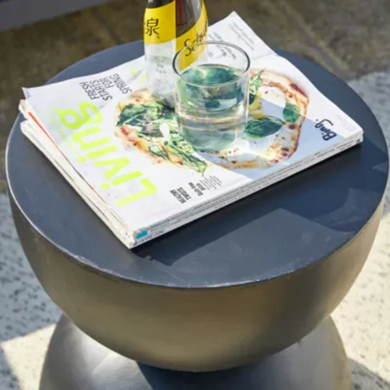 Glitzhome 17.75in Mgo Terrazzo Planter Stands