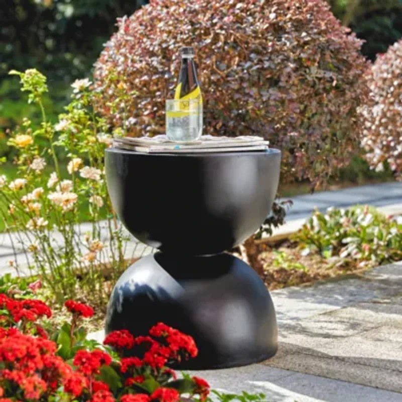 Glitzhome 17.75in Mgo Terrazzo Planter Stands