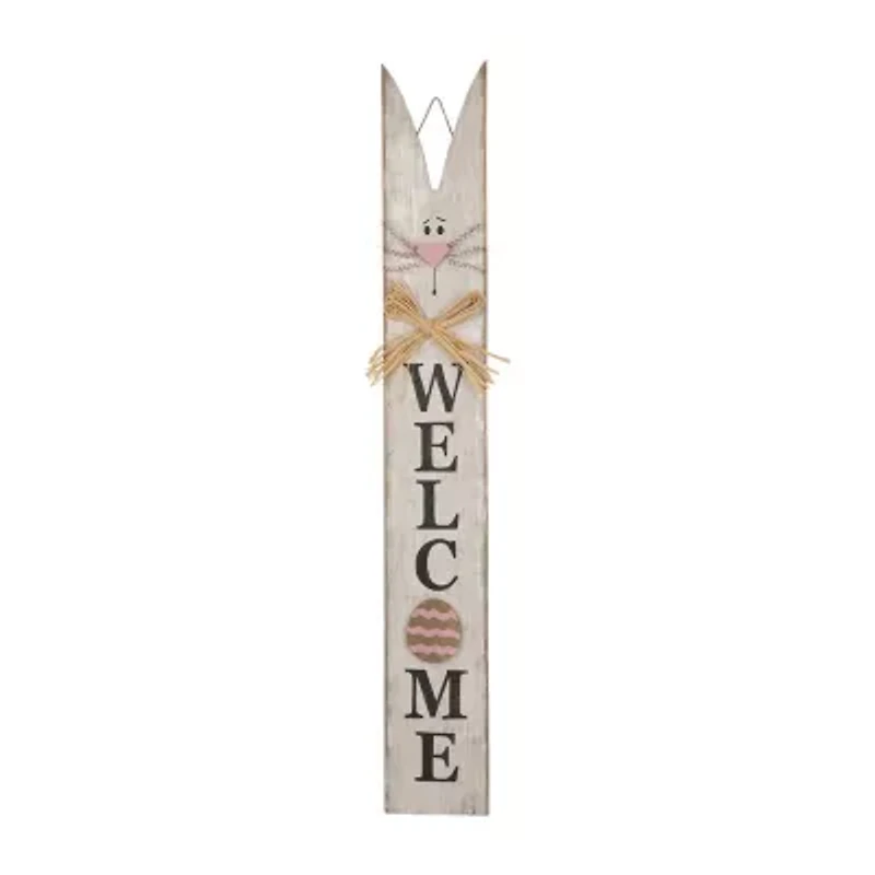 Glitzhome 42h Wooden Easter Welcome Porch Sign Easter Porch Sign