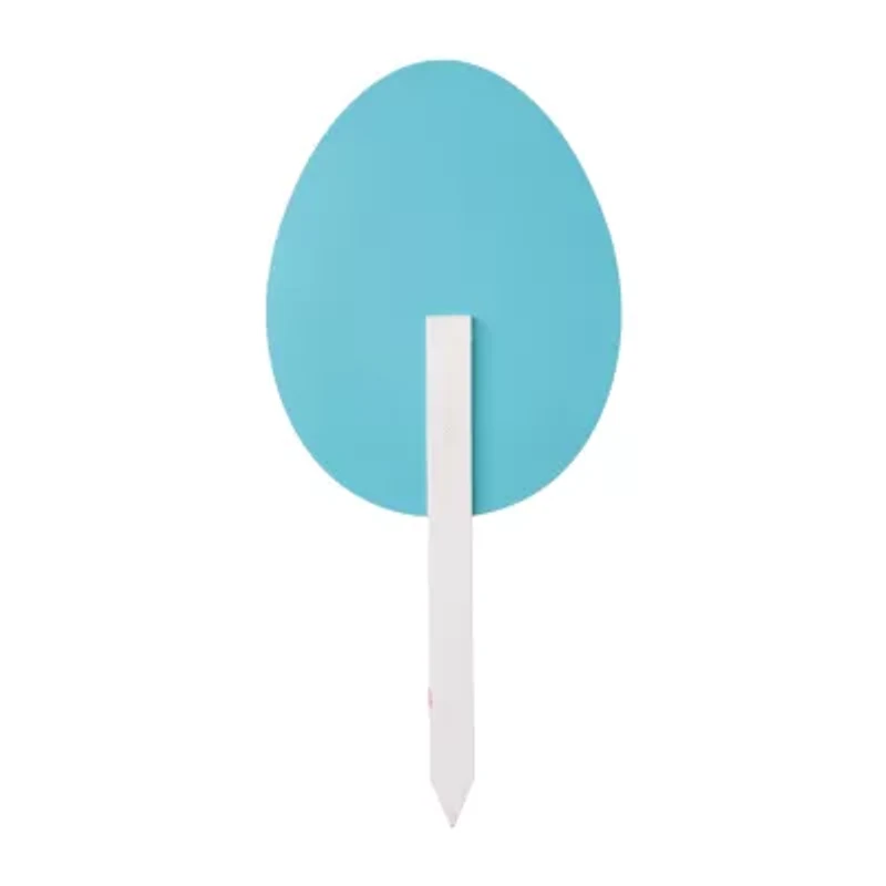 Glitzhome 3pk 15" Wooden Egg Yard Stake Easter Yard Art