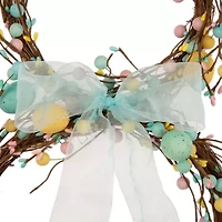 Glitzhome Nordic Frost 24.5" Easter Bunny Shaped Wreath
