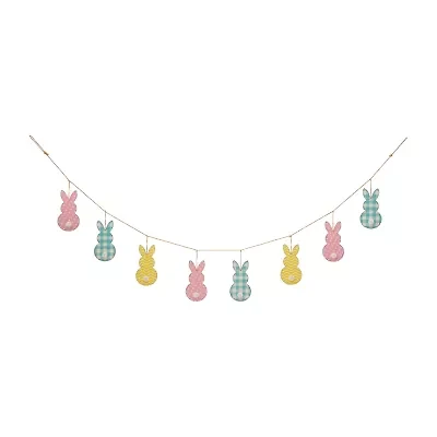 Glitzhome 6' Easter Metal Bunny Garland