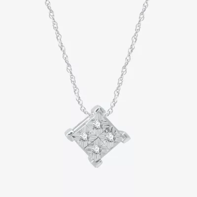 Womens 1/ CT. T.W. Natural White Diamond Sterling Silver 2-pc. Jewelry Set