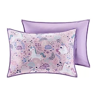 Urban Habitat Kids Ella Unicorn Reversible 100% Cotton  Quilt Set With Throw Pillows
