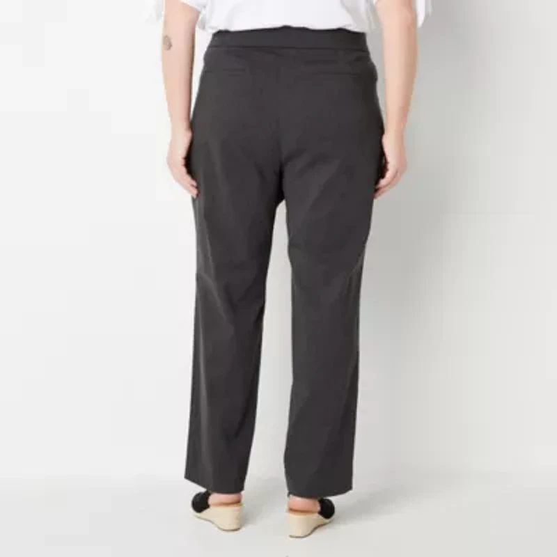 Liz Claiborne Lisa Womens Straight Mid Rise Pull-On Pant