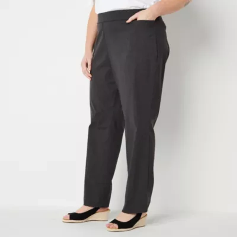 Liz Claiborne Lisa Womens Straight Mid Rise Pull-On Pant