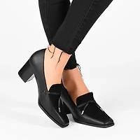 Journee Collection Crawford Womens Square Stacked Heel Pumps