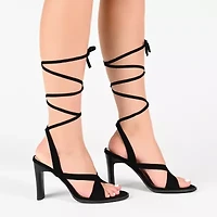 Journee Collection Adalee Womens Round Open Toe Stacked Heel Pumps