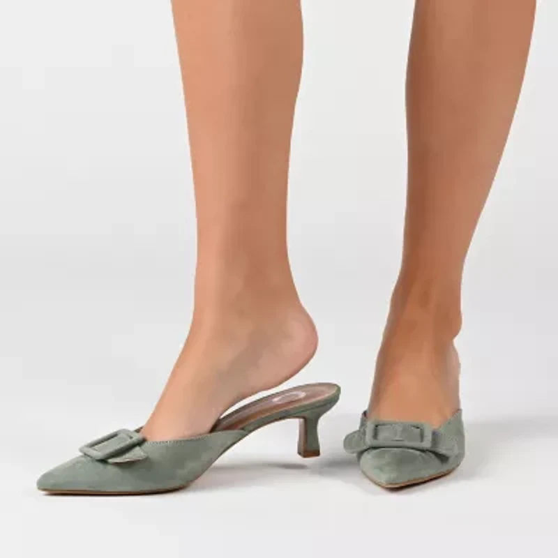 Journee Collection Vianna Womens Pointed Closed Toe Kitten Heel Pumps