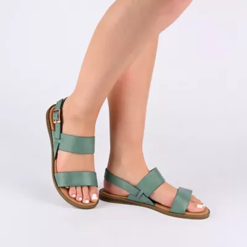 Journee Collection Womens Lavine Slingback Strap Flat Sandals