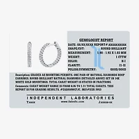 1 CT. T.W. Genuine White Diamond 14K White or Yellow Gold 20.3mm Hoop Earrings