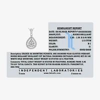 Womens 1/2 CT. T.W. Natural White Diamond 14K White Gold Pear 18 Inch Pendant Necklace