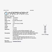 Linear 3-Stone (H-I / I1) Womens 1 CT. T.W. Lab Grown White Diamond 10K White Gold Round 18 Inch Pendant Necklace