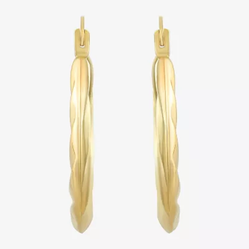 Womens 10K Gold 20mm Round Hoop Earrings