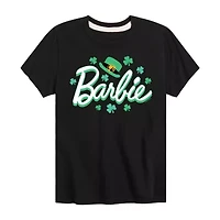 Big Kid Girls Crew Neck Short Sleeve Classic Fit Barbie Graphic T-Shirt