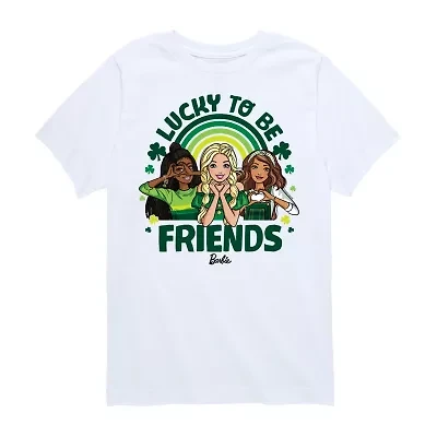 Big Kid Girls Crew Neck Short Sleeve Classic Fit Barbie Graphic T-Shirt